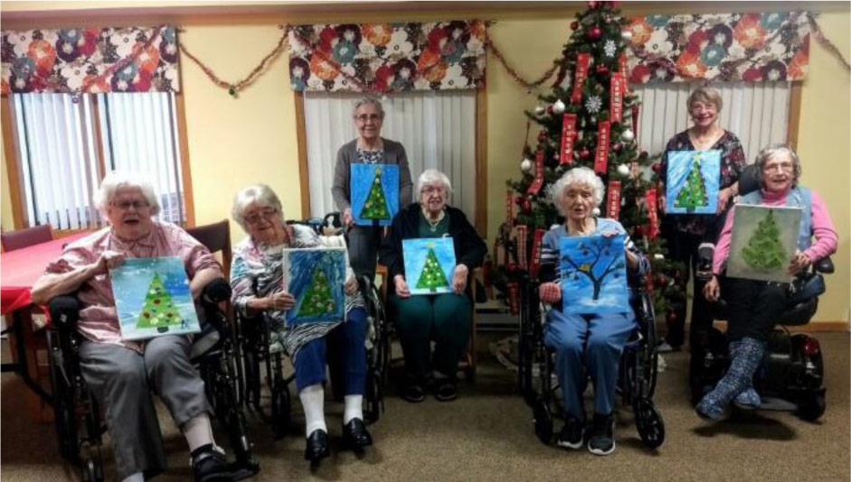 Residents painting activity